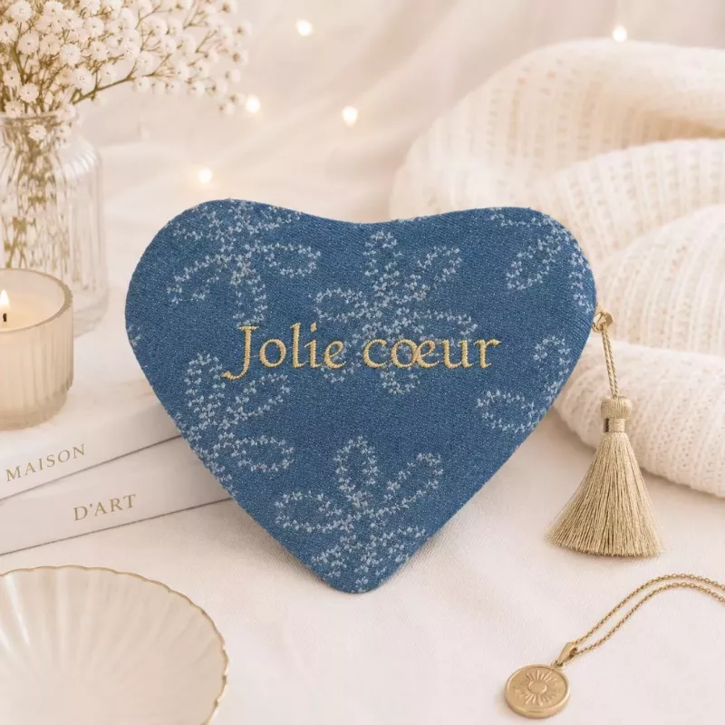 Pochette Cœur Jolie Cœur Bleue