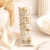 Pack de 12 bracelets cristal de verre et acier - blanc