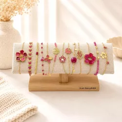 Pack de 12 bracelets acier - fuchsia