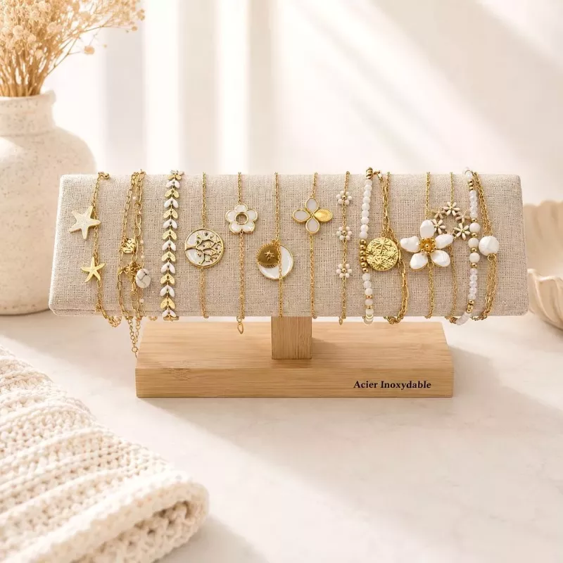 Pack de 12 bracelets acier - blanc