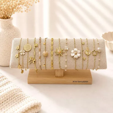 Pack de 12 bracelets acier - nude