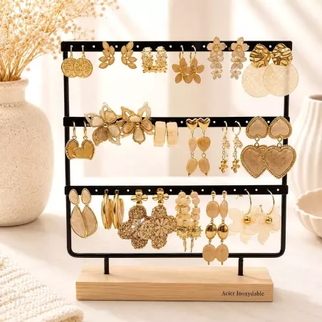 copy of copy of copy of Pack de 18 boucles d'oreilles acier - noir