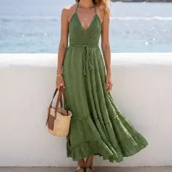 Robe Longue Bohème en Coton - Taille unique