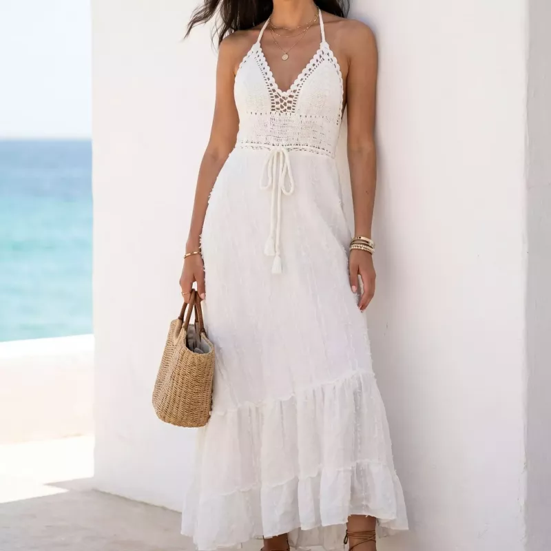 Robe Longue Bohème en Coton - Taille unique