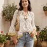 Blouse Bohème Dentelle Brodée – 100% Coton