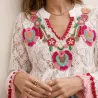Blouse Bohème Dentelle Brodée – 100% Coton