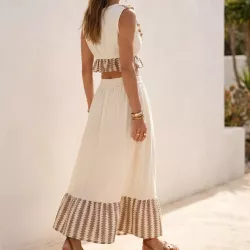 Ensemble bohème en coton – Top & jupe longue | Fabrication indienne