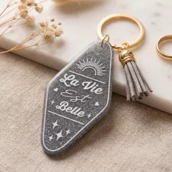 Pack de 12 porte-clés messages assortis – Couleurs & textes aléatoires