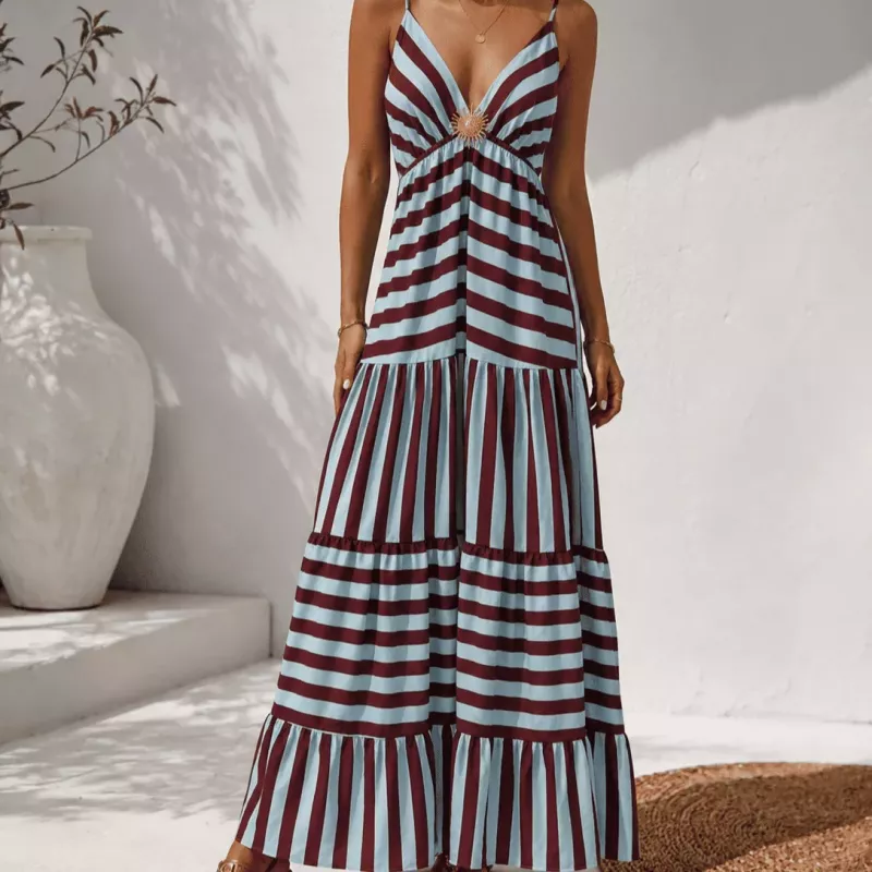 Robes longues rayées