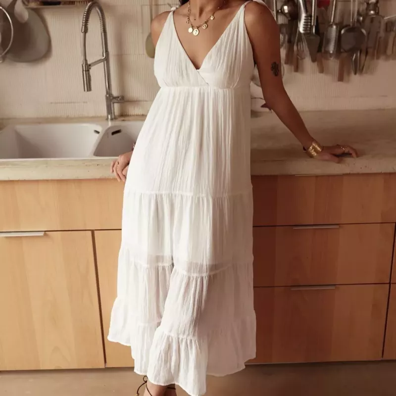 Robe Longue Fluide Bohème – Bretelles Fines