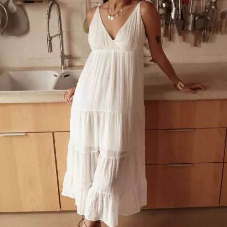 Robe Longue Fluide Bohème – Bretelles Fines