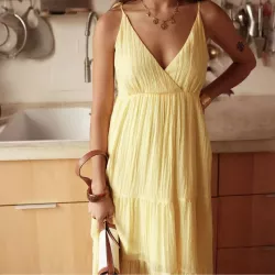 Robe Longue Fluide Bohème – Bretelles Fines