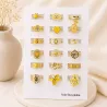 Pack 18 bagues acier inoxydable - JAUNE