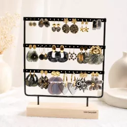copy of Pack de 18 boucles d'oreilles acier - noir