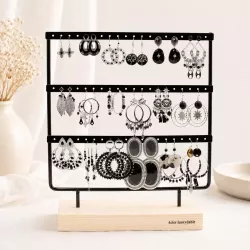 Pack de 18 boucles d'oreilles acier - argenté noir
