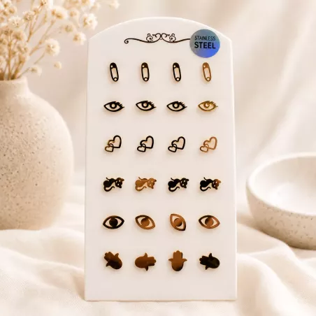 pack boucles d'oreilles acier