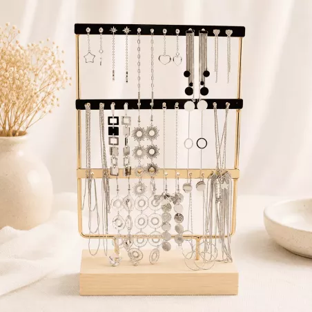 Pack de 18 boucles d'oreilles en acier - pendante argentée