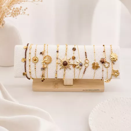 Pack de 12 bracelets acier - marron