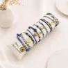 Pack de 12 bracelets cristal de verre et acier - MARINE