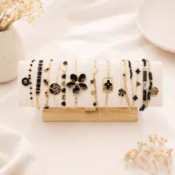 Pack de 12 bracelets acier - NOIR