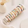 Pack de 12 bracelets cristal de verre et acier - multi