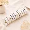 Pack de 12 bracelets perles et acier - marine