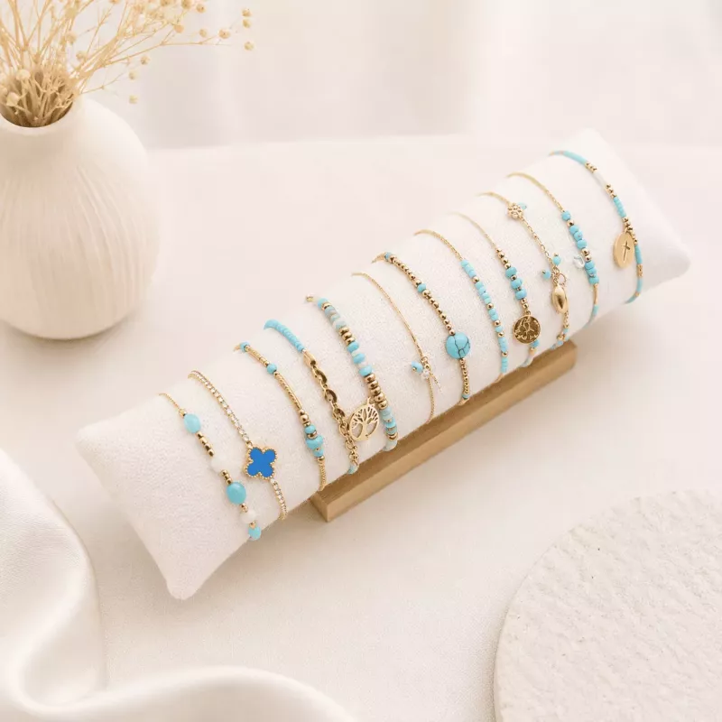 copy of Pack de 12 bracelets acier - argenté noir