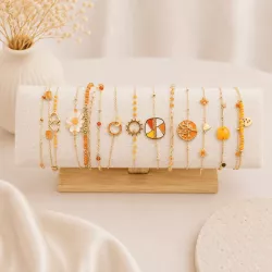 Pack de 12 bracelets acier - ORANGE