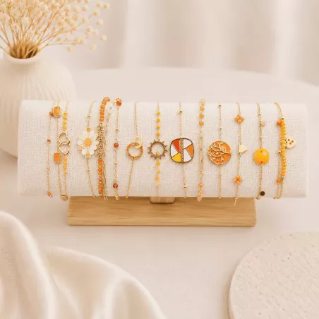 Pack de 12 bracelets acier - ORANGE