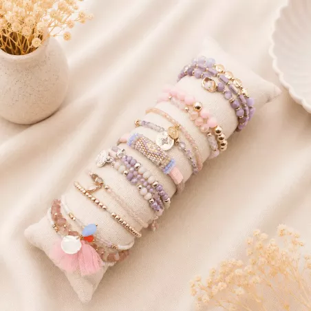 Pack de 12 bracelets perles et pampilles