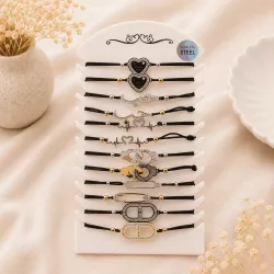 Pack 12 bracelets acier
