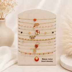 Pack 12 Colliers Acier Inoxydable - ORANGE
