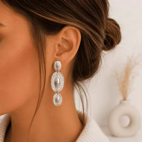 Boucles d'oreilles pendante en acier