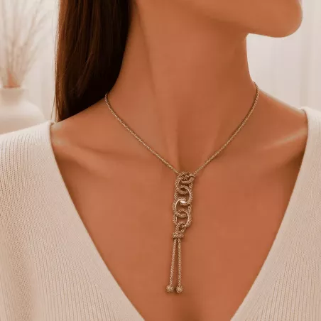 Sautoir en strass tendance fête