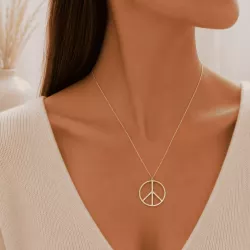 Sautoir acier motif peace