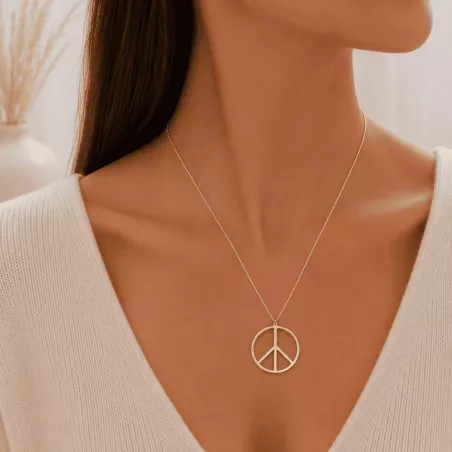 Sautoir acier motif peace