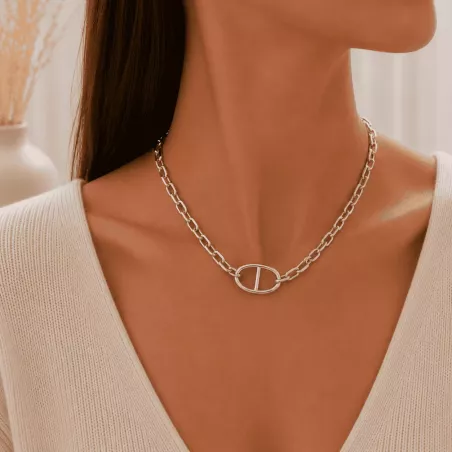 Collier acier inoxydable esprit luxe