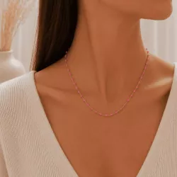 Collier acier inoxydable et perles de cristal