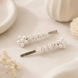 Duo de pinces pour cheveux en perles