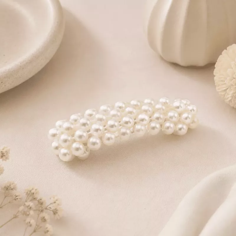 Barrette clip à perles