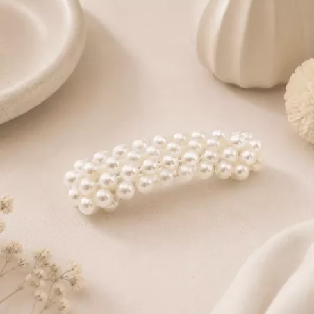 Barrette clip à perles