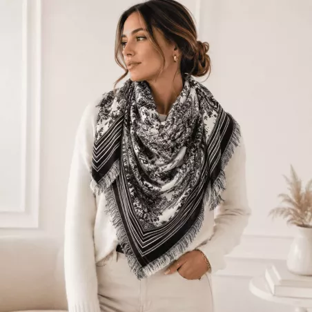 Grand carré tendance laine