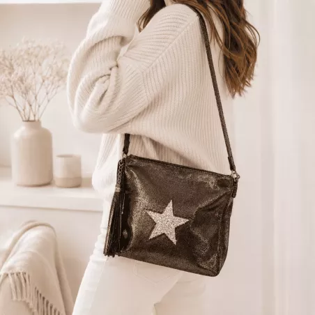 Sac besace avec étoile strass