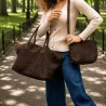 Sac cabas tressé femme avec pochette 53x29 cm | Grossiste maroquinerie