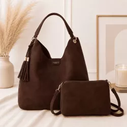 Grand sac à main avec pochette assortie