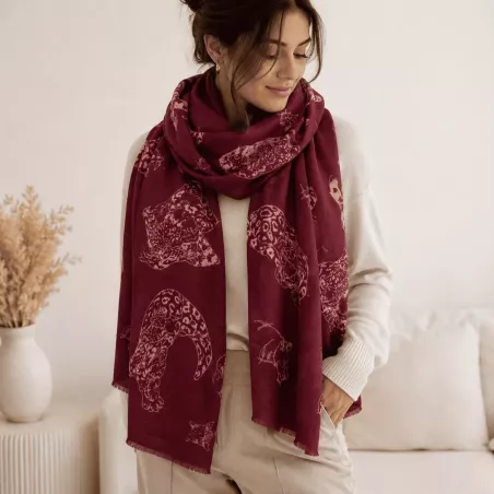 Écharpe motifs tigres et léopards