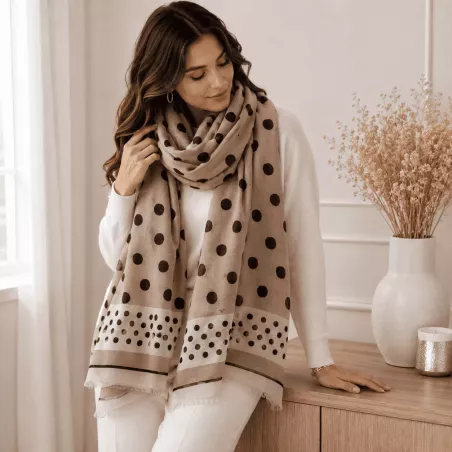Écharpe tendance à gros pois