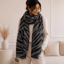 Écharpe femme motif zèbre