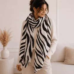 Écharpe femme motif zèbre