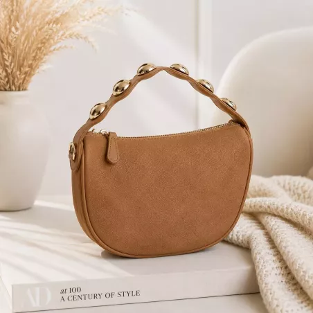 Sac à main femme poignée dorée avec bandoulière | Grossiste Référence Mode